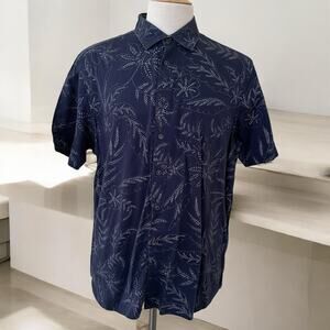 Ted Baker London Men’s Blue Floral Print Short Sleeve Button Down Shirt Size 7